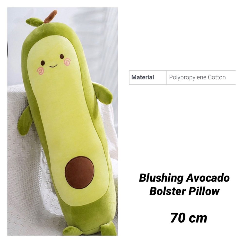 Blushing Avocado Bolster Pillow 20”x8” - Picture 2 of 3